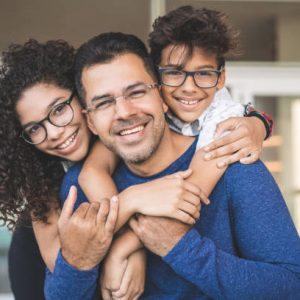 Son, Daughter, Family, Embracing, Single Father